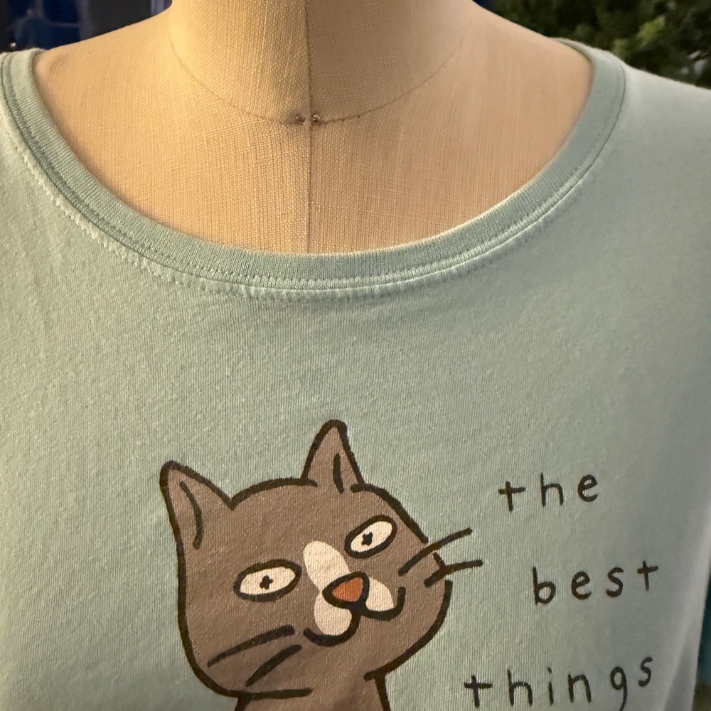 Life Is Good Crushed Lite Women’s Cat In. A Box Short Sleeve Tee. Size XL - Picture 3 of 8